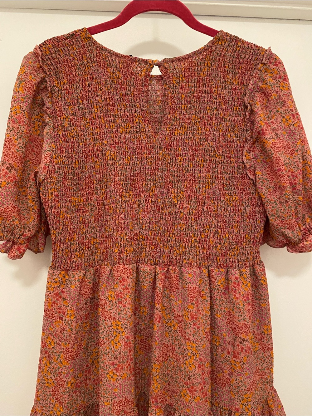 Dress Floral Puffed Sleeves - Picture 7 of 11